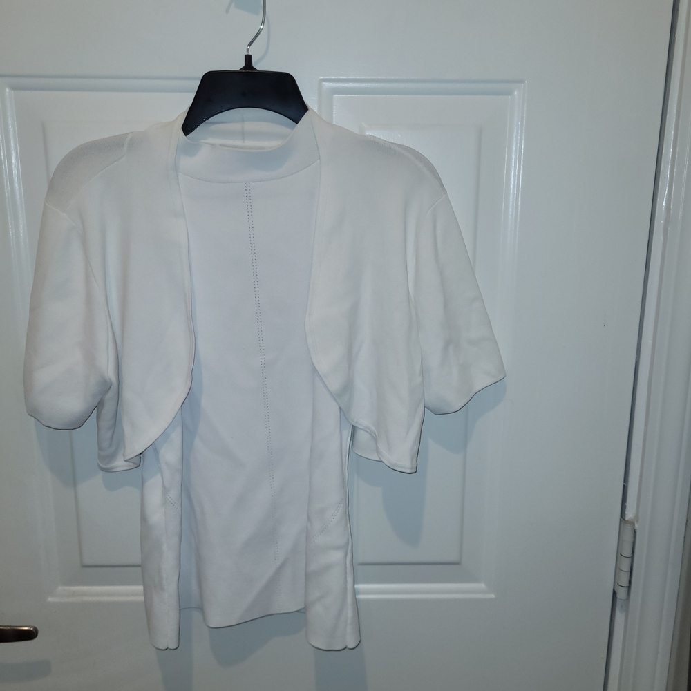 New York & Company White Halter and Cardigan Set by Eva Menedes.
